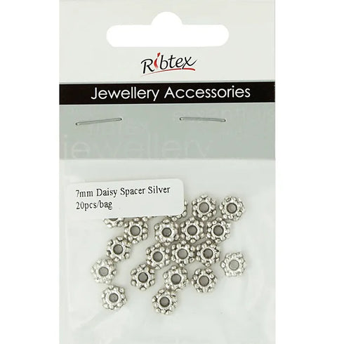 7mm Metal Alloy Daisy Spacer Beads
